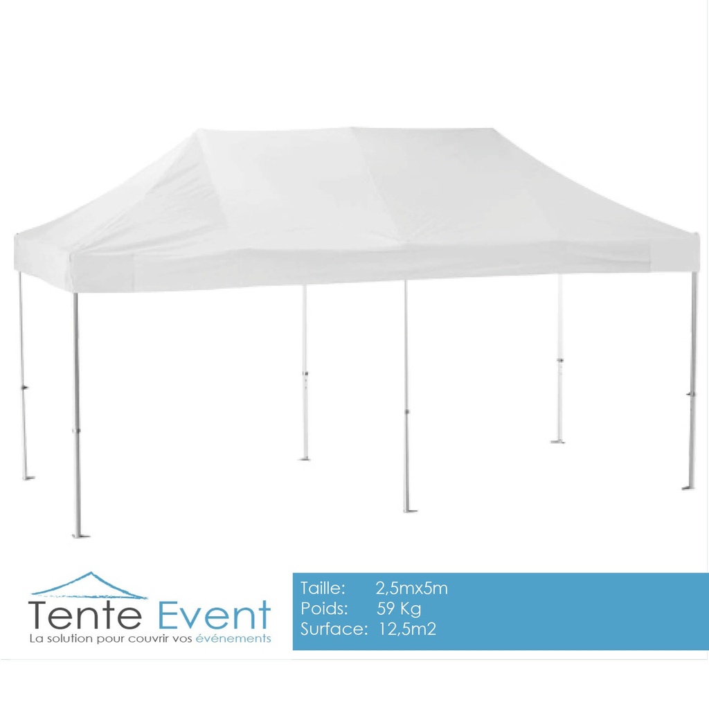 Tente pliable Alu PRO 2,5mx5m