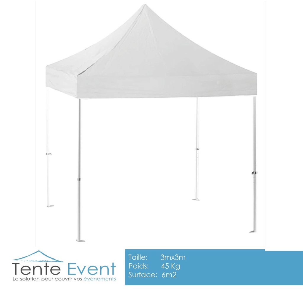 Tente pliable Alu PRO 3mx3m