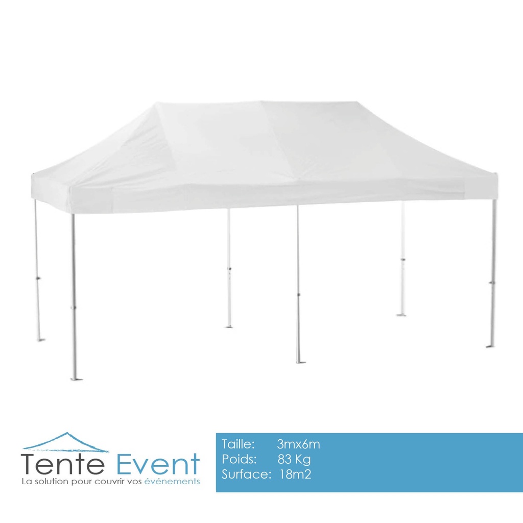 Tente pliable Alu PRO 3mx6m