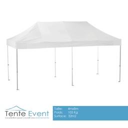 Tente pliable Alu PRO 4mx8m